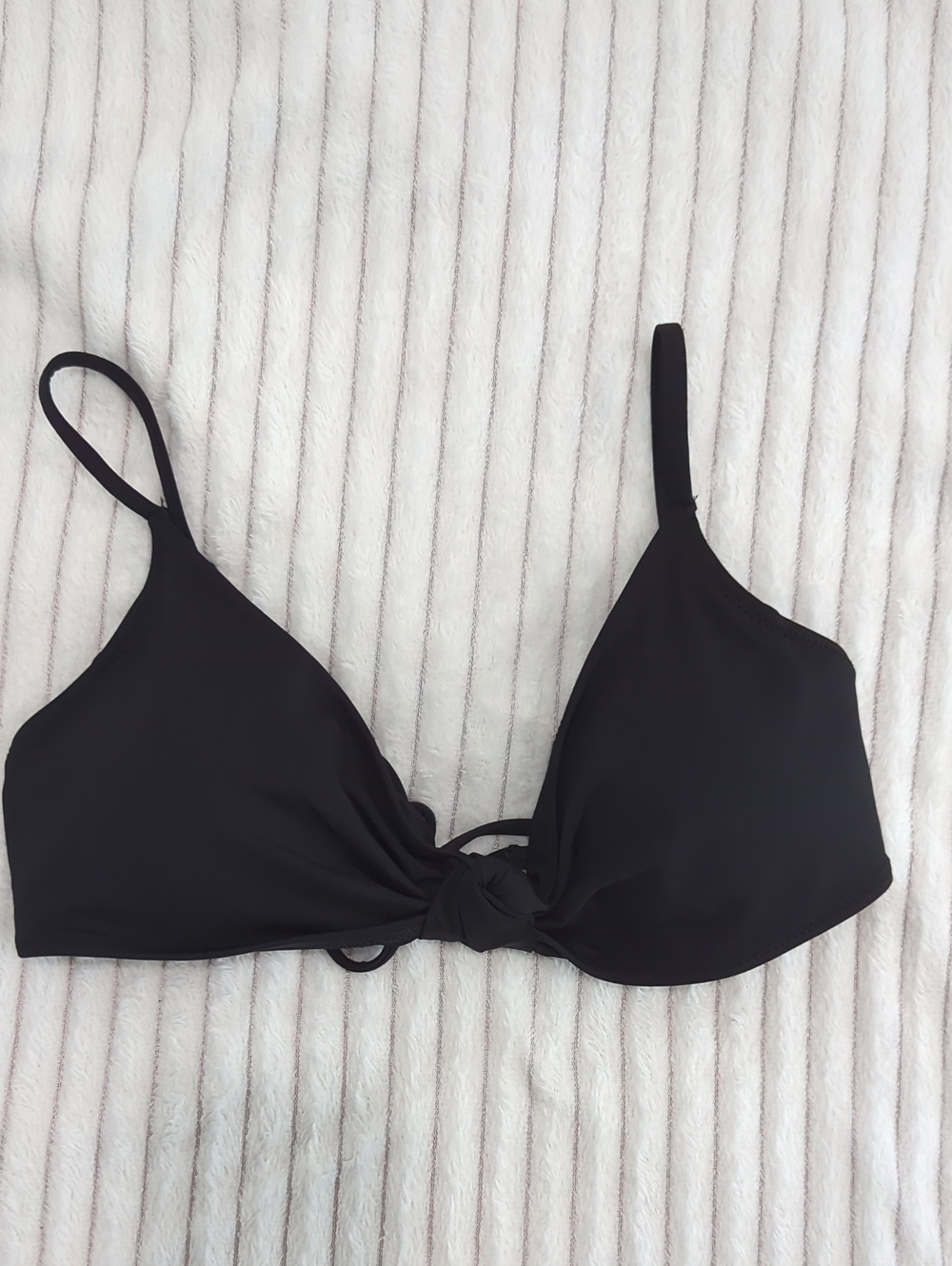 Black Tie-Front Women's Swim Top